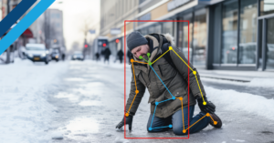 Identifica de forma inmediata a personas caídas en áreas monitoreadas mediante análisis avanzado de video, garantizando una rápida respuesta ante emergencias.